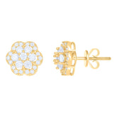 10 kt Gold Earrings With Moissanite Ctw 0.918